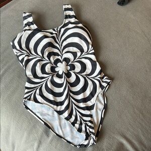 Black and White Swirl One-Piece Swimsuit